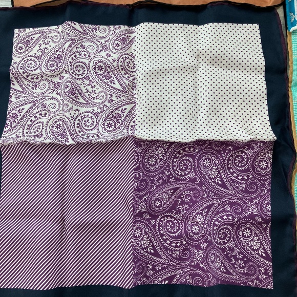 Sayki/hatemaglu lot. 4 pocket squares - 2 linen / 2 silk - Picture 5 of 5